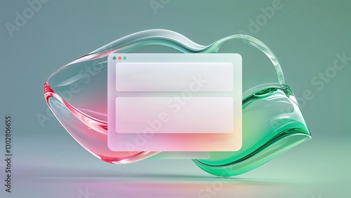Transparent Glass UI Window with Soft Lighting