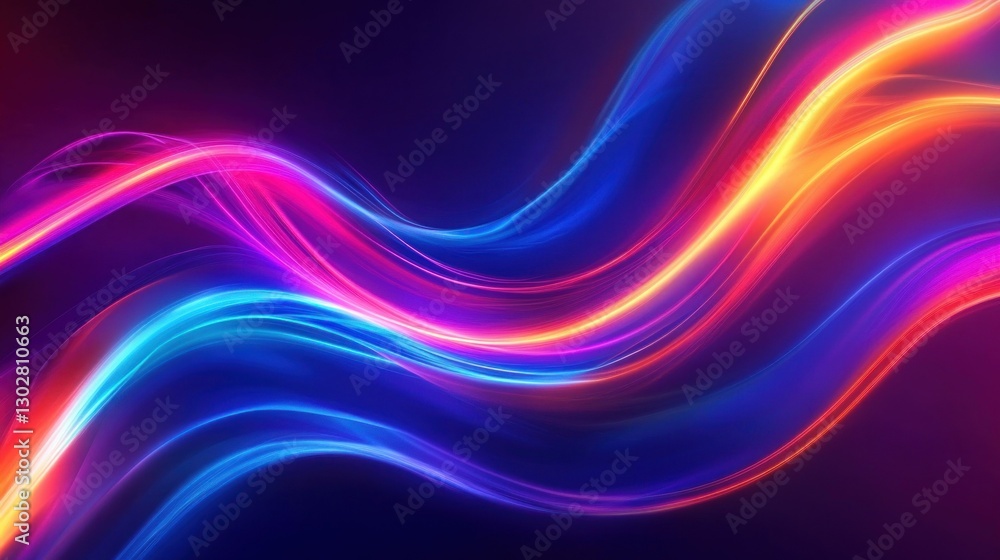 Vibrant abstract light trails swirling in dynamic motion against a dark background Vibrant abstract light trails swirling in dynamic motion against a dark background
