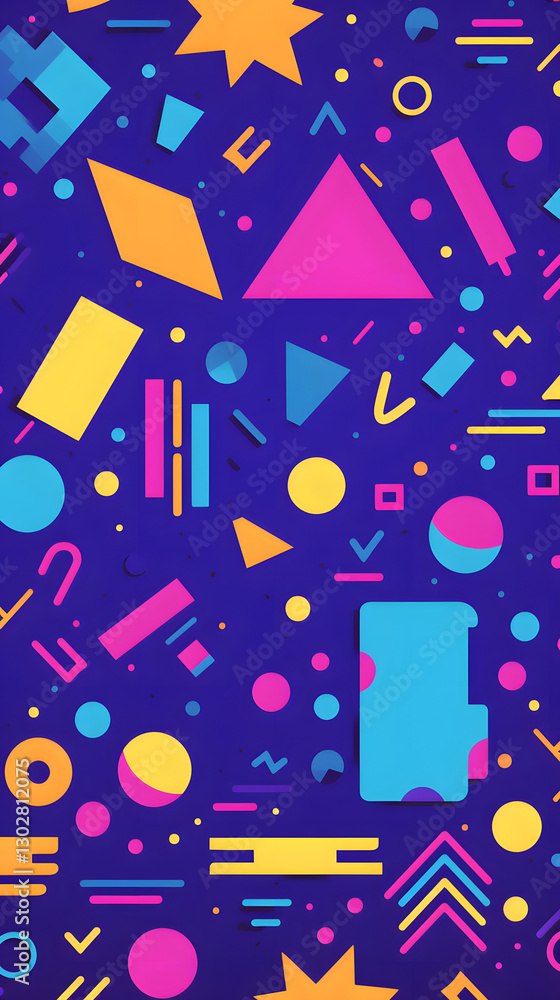 purple retro style 90's geometric design pattern shapes design poster background purple retro style 90's geometric design pattern shapes design poster background
