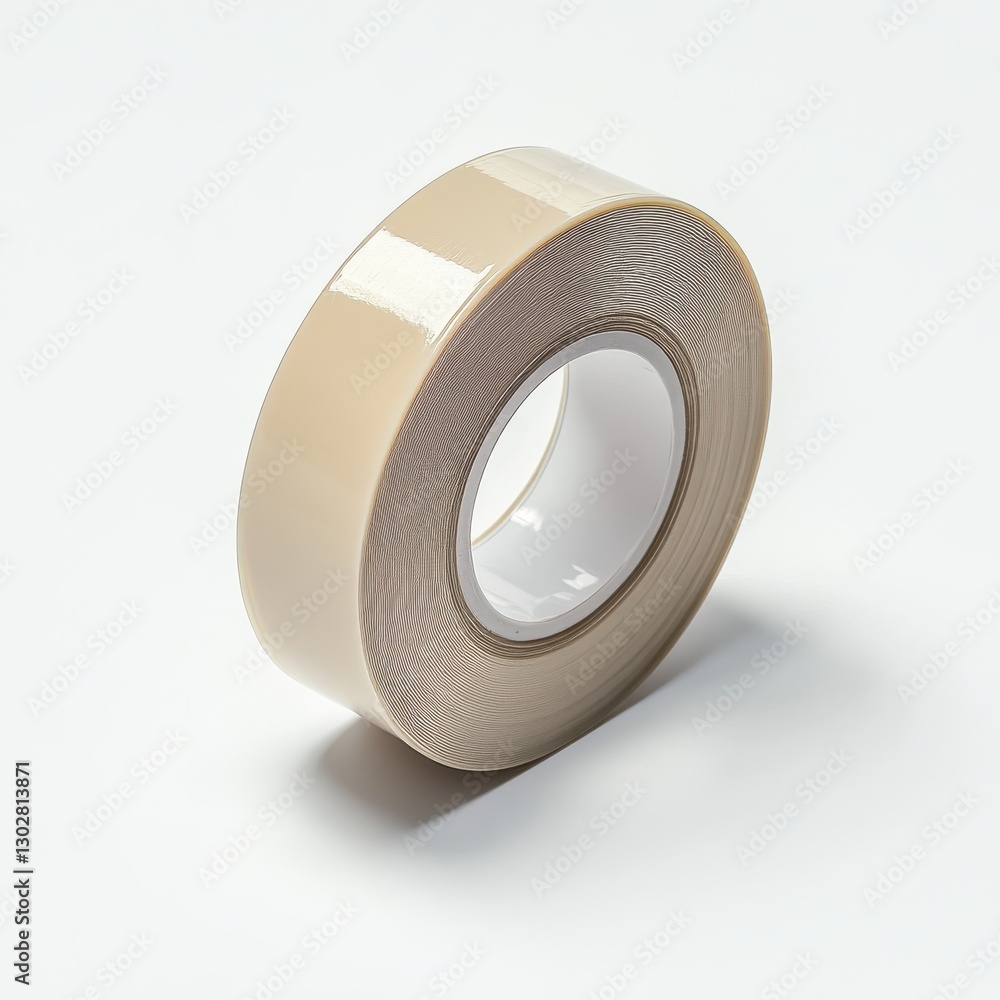 Roll of Adhesive Tape Dispenser Beige Color Industrial or Office Supply Item Neutral Background Roll of Adhesive Tape Dispenser Beige Color Industrial or Office Supply Item Neutral Background