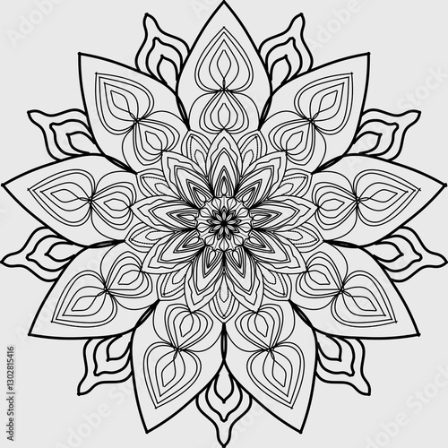 Black and White Decorative Madala Vector Art Graphic, Template, design, Background, Chakra, Vector, Art, illustration, Website Banner, Posters, Card