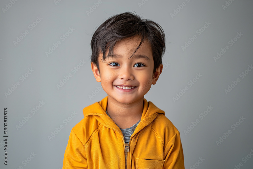 Young Asian boys in relaxed, casual clothing stand against a plain white background, showcasing their joyful innocence and individual styles. Young Asian boys in relaxed, casual clothing stand against a plain white background, showcasing their joyful innocence and individual styles.