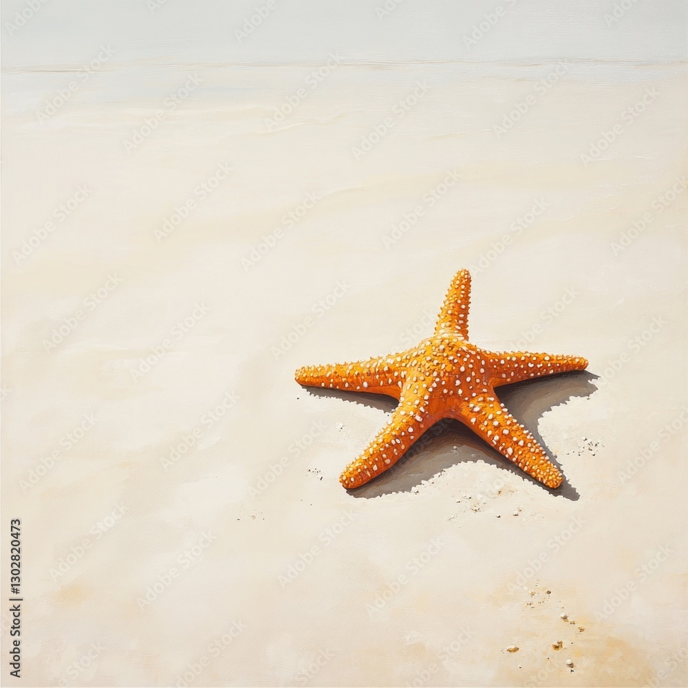 Orange starfish on a pristine beach. Orange starfish on a pristine beach.