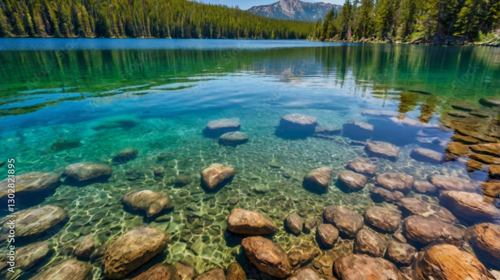 Naklejka premium Crystal_clear_lake_3