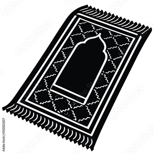 Prayer mat vector silhouette
