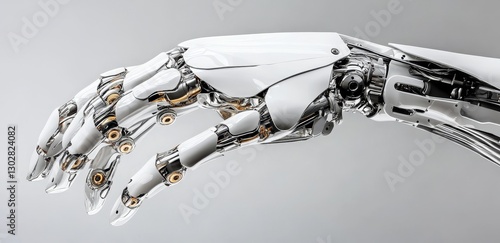 Robotic Hand Chrome and Whi...