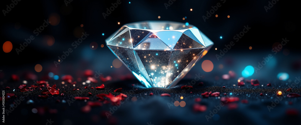 Desktop Wallpaper. Stunning Shining Diamond with Sparkling Lights Desktop Wallpaper. Stunning Shining Diamond with Sparkling Lights