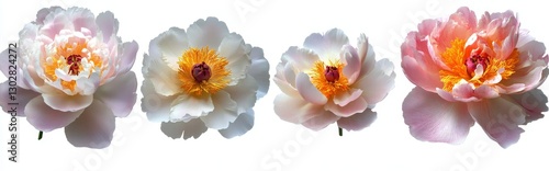 Quadruple Peony Blooms Clos...