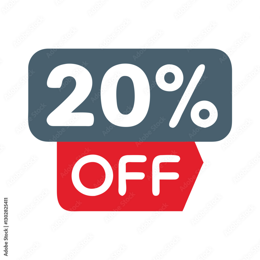Discount promotion featuring twenty percent off in bold typography design suitable for retail marketing materials Discount promotion featuring twenty percent off in bold typography design suitable for retail marketing materials