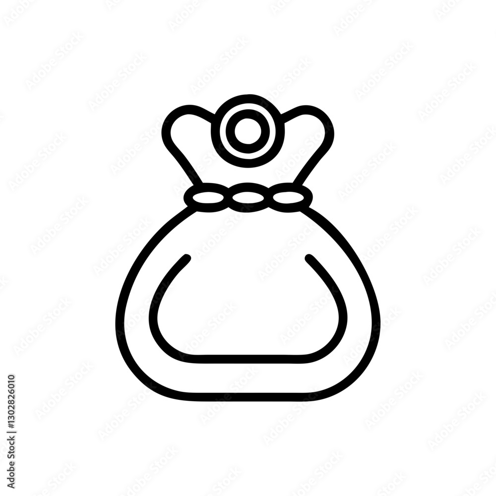 Obraz premium Simple and elegant vector icon of a coin purse suitable for various design projects and digital applications emphasizing budget management and finance