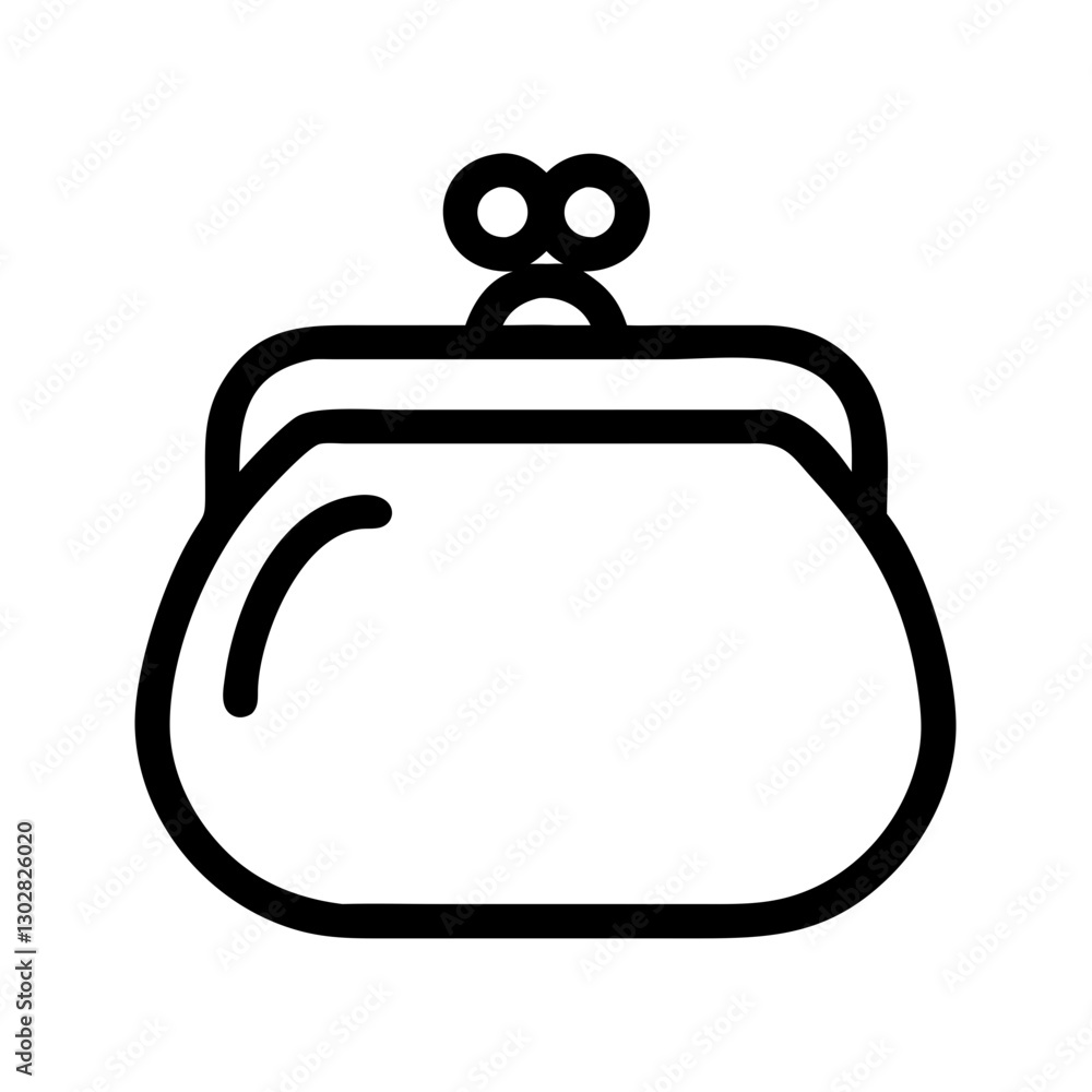 Fototapeta premium Vector icon of a coin purse showcasing a simple and modern design suitable for various applications in graphics and illustrations