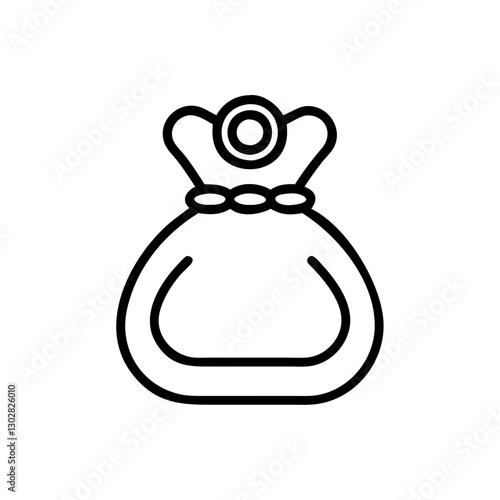 Simple and elegant vector icon of a coin purse suitable for various design projects and digital applications emphasizing budget management and finance