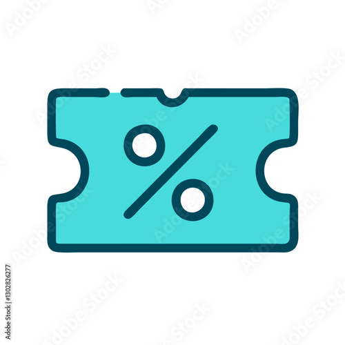 Discount ticket icon representing savings and promotions for various activities and events in a straightforward vector format