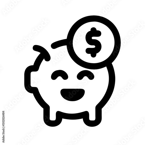 Happy savings represented by a smiling piggy bank with a dollar sign, symbolizing financial stability and joy in saving
