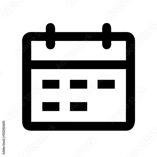Calendar icon representing a monthly schedule for organizing events, appointments, and daily tasks in a straightforward design