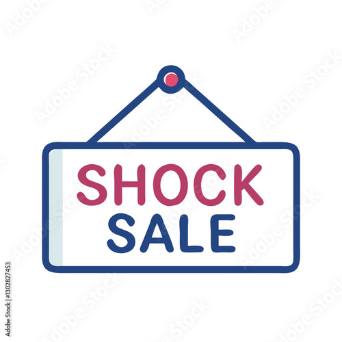 Exciting shock sale announcement featuring a colorful vector icon perfect for attracting attention