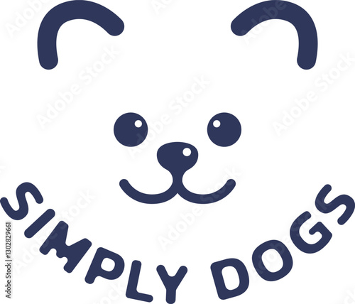 simple dog lines logo vector illustration