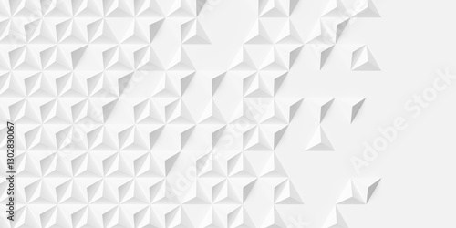 Fototapeta Naklejka Na Ścianę i Meble -  White triangular pyramids background wallpaper banner fading out