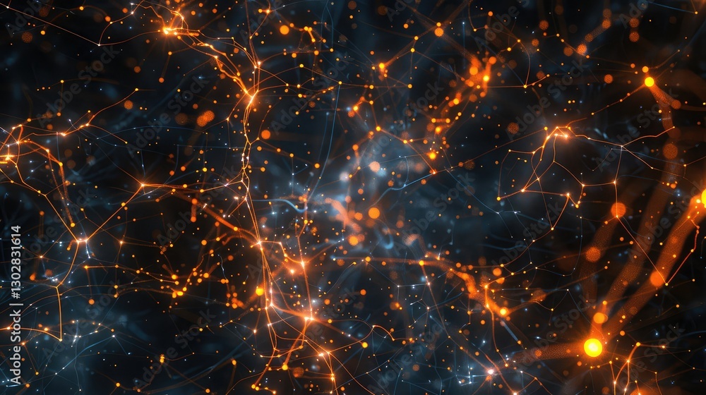 Obraz premium Abstract Digital Network with Glowing Connections