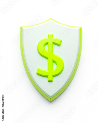 Free Download bright green dollar sign on a protective shield - GFXLoad