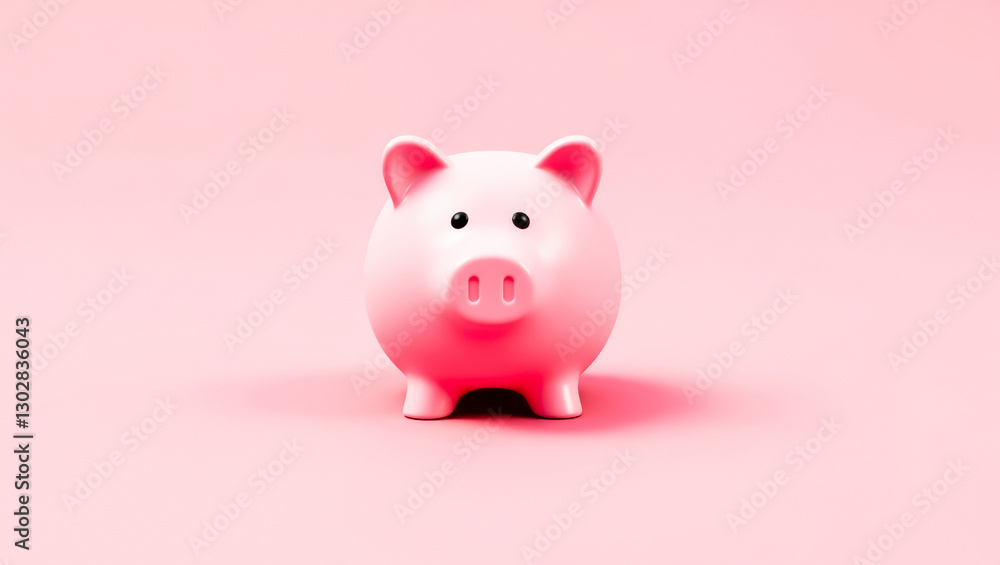 pink piggy bank on a pale pink background pink piggy bank on a pale pink background