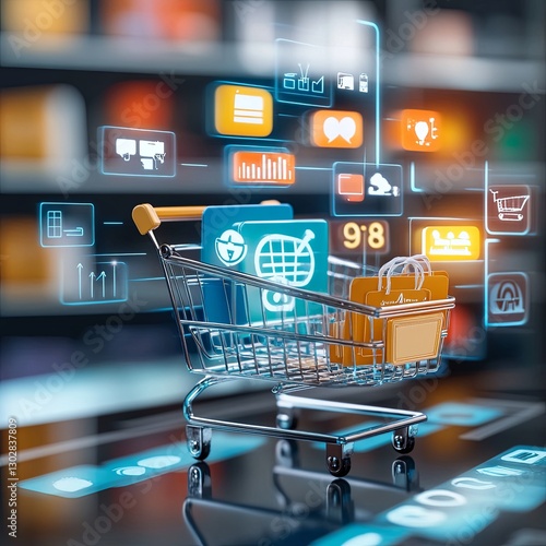 online sales concept of digital marketing, ad, product ads, promotion of products or services through digital tools.