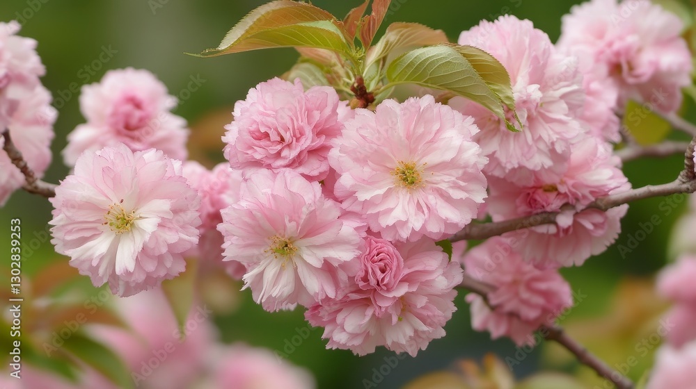 Beautiful Blooming Pink Cherry Blossoms on a Vibrant Spring Day Beautiful Blooming Pink Cherry Blossoms on a Vibrant Spring Day