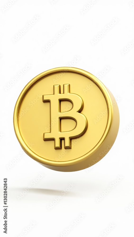 3d render of a golden bitcoin coin 3d render of a golden bitcoin coin