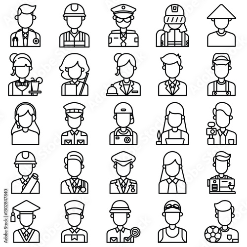 profession icon set