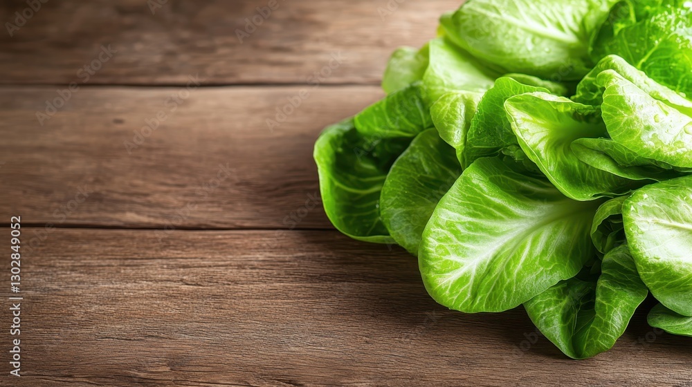 The vibrant green lettuce leaves are positioned on a wooden background, emphasizing their freshness and appealing nature, perfect for promoting healthy lifestyle choices. The vibrant green lettuce leaves are positioned on a wooden background, emphasizing their freshness and appealing nature, perfect for promoting healthy lifestyle choices.
