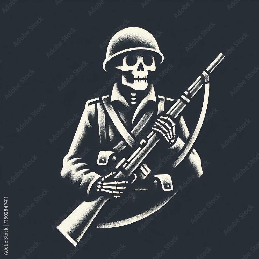 Naklejka premium Grim Reaper Soldier Wars Skeletal Sentinel