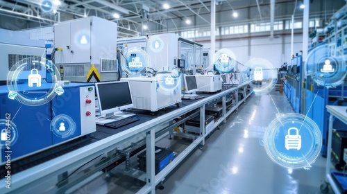 High-Tech Modern Smart Factory with Automated Robotics System