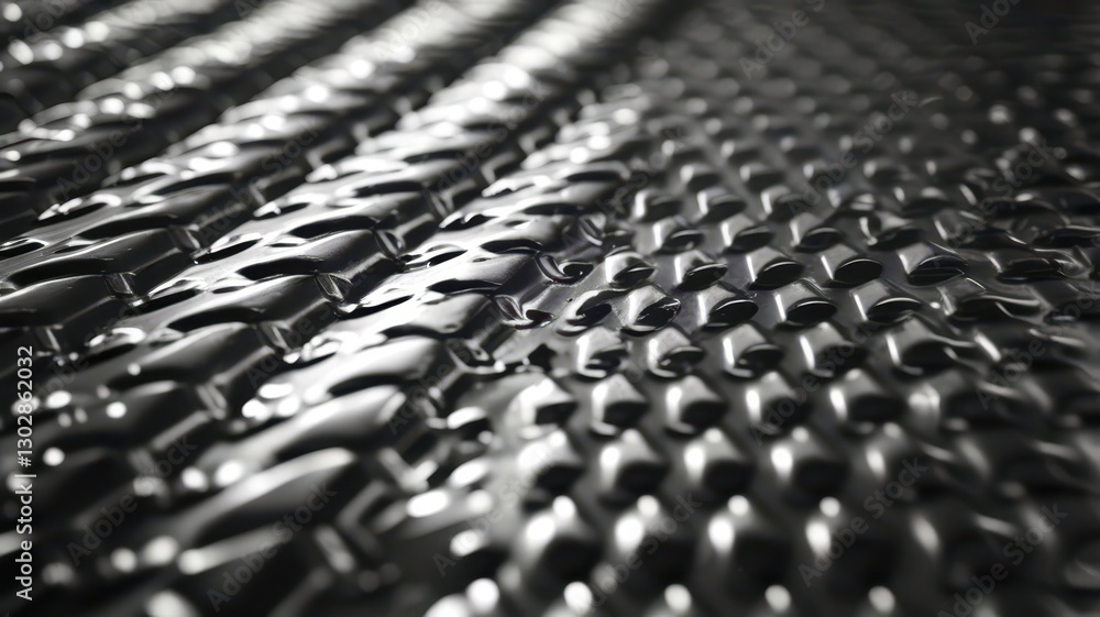 Fototapeta premium Close up of a shiny black metal surface