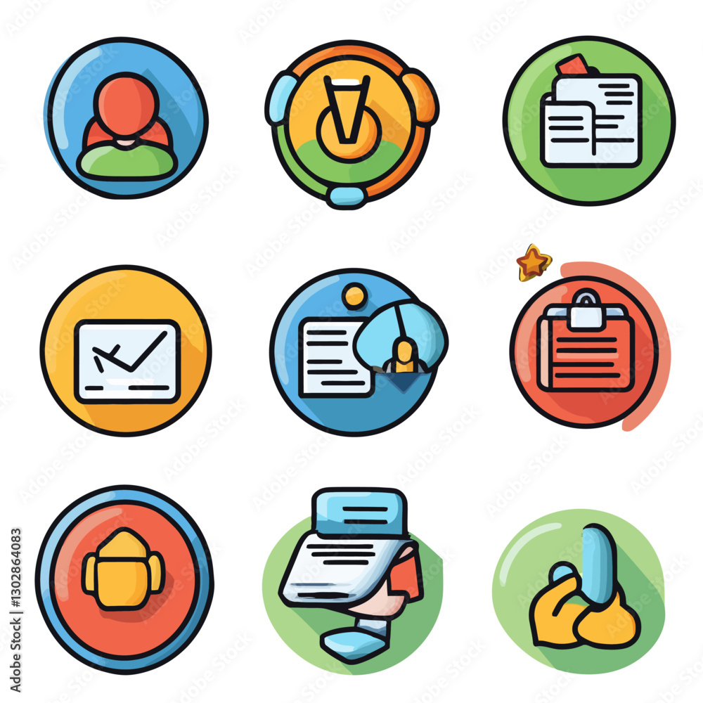 Business Icon Set for Online Services and Digital Communication Design Business Icon Set for Online Services and Digital Communication Design