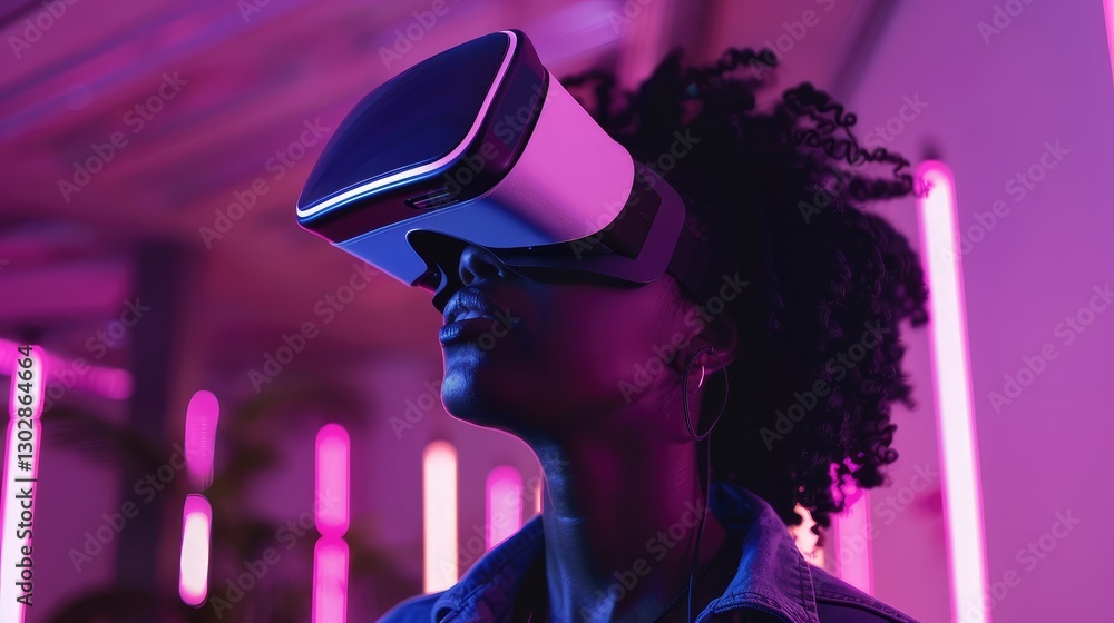 Immersive Virtual Reality Experience with Neon Lights Immersive Virtual Reality Experience with Neon Lights