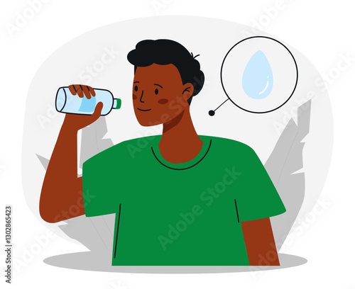 Man Drinking Water for Hydration and Water Balance