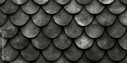 Wallpaper Mural Black and white image of a roof with a pattern of circles Torontodigital.ca