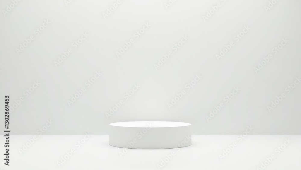 simple round white pedestal against clean white background simple round white pedestal against clean white background