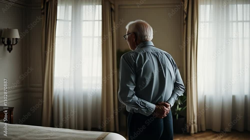 Older man alone at home. Older man alone at home.