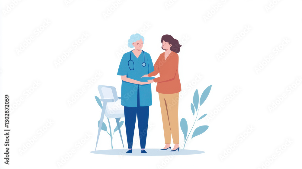 nurse comforts patient, showcasing empathy in healthcare, with gentle interaction nurse comforts patient, showcasing empathy in healthcare, with gentle interaction