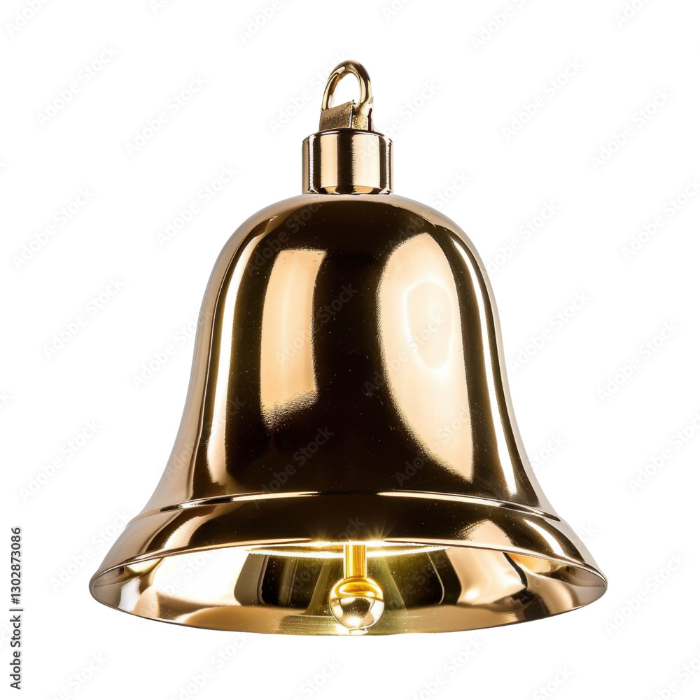 shiny gold bell with smooth surface and loop for hanging, reflecting light beautifully. This decorative item can be used for various occasions shiny gold bell with smooth surface and loop for hanging, reflecting light beautifully. This decorative item can be used for various occasions