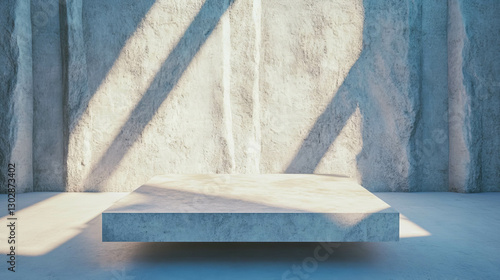 Modern abstract background featuring concrete slab podium for display and presentation design