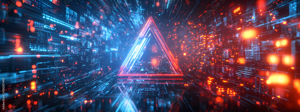 AI Data Compilation in a Glowing Funnel AI Data Compilation in a Glowing Funnel