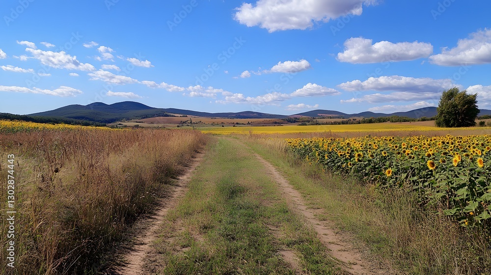 Obraz premium road in the field