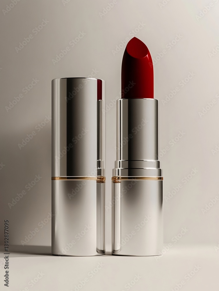 Red lipstick showing its dark red paste Red lipstick showing its dark red paste