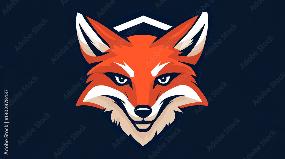 Obraz premium Fierce Orange Fox Head Mascot Logo Design Illustration Gaming Sport Team