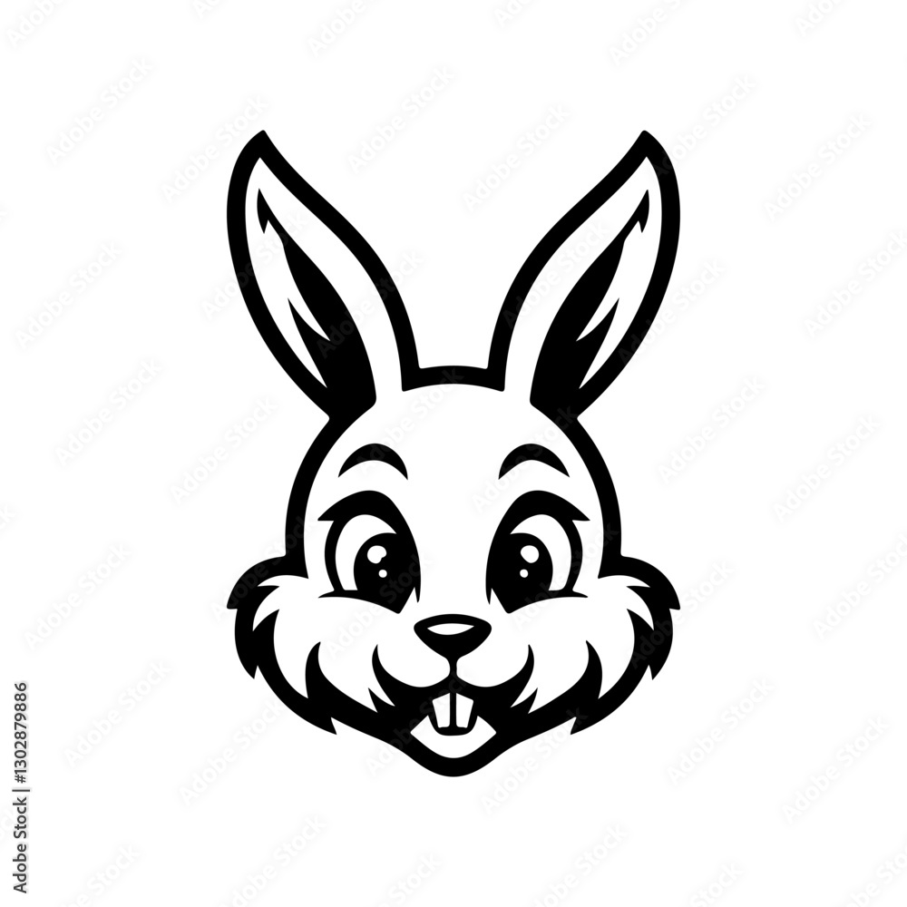 Bunny head sign. Funny easter rabbit emblem. Modern style bunny sign. Vector illustration Bunny head sign. Funny easter rabbit emblem. Modern style bunny sign. Vector illustration