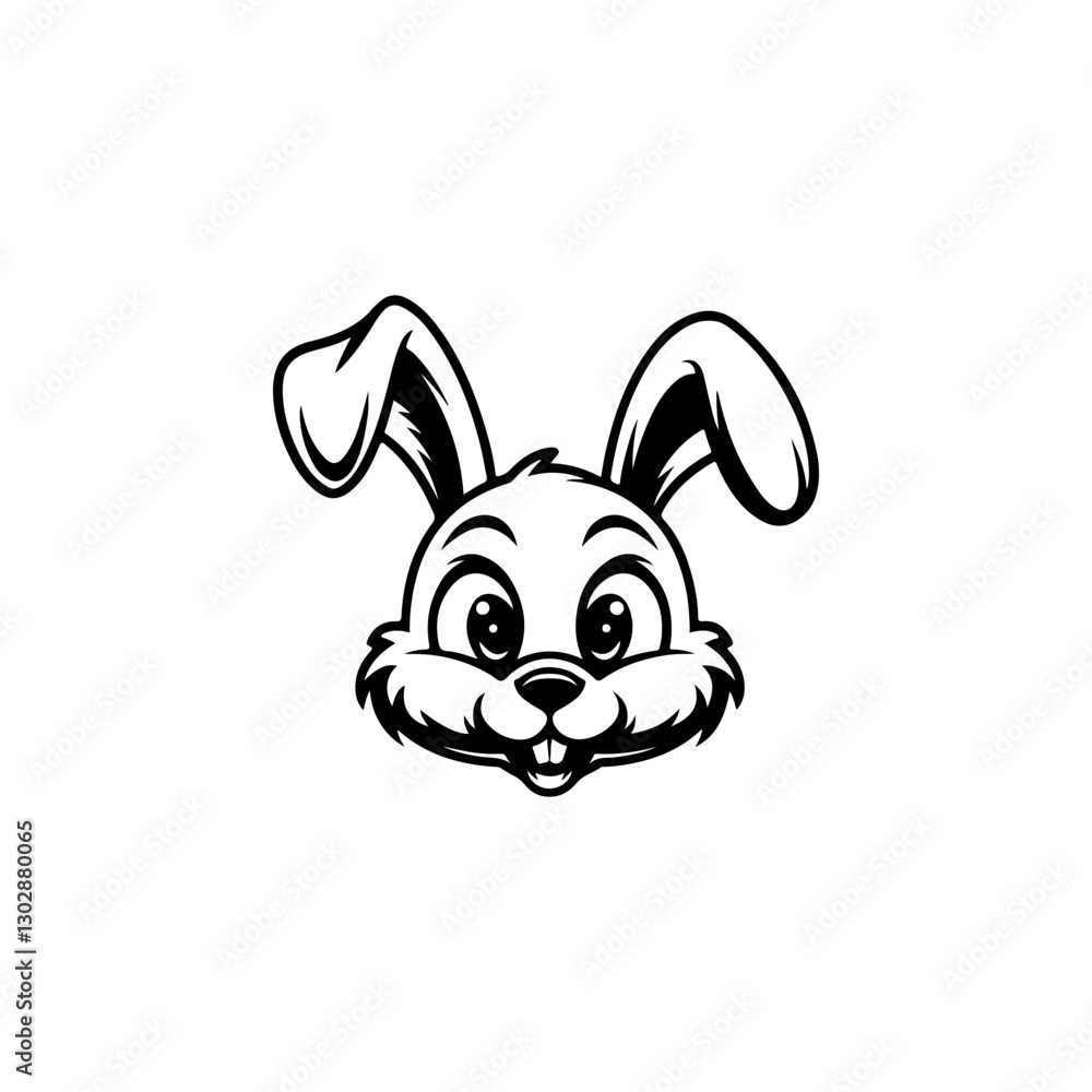 Bunny head sign. Funny easter rabbit emblem. Modern style bunny sign. Vector illustration Bunny head sign. Funny easter rabbit emblem. Modern style bunny sign. Vector illustration