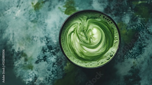 matcha latte art photo