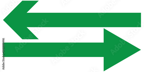 Set of long arrow vector, icon. Black horizontal double side arrow. Straight long arrow vector icon set. Long arrows left and right in flat style. Long arrow silhouette, symbol, icon design